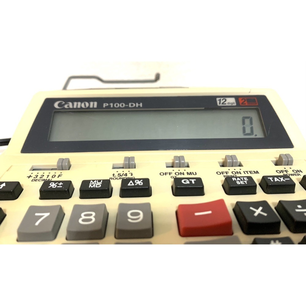 Canon P100-DH II Adding Machine Desk Printing Calculator 12 Digit Display Tested - Picture 3 of 6